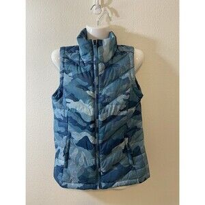 The North Face 550 Down Puffer Vest XS Alpz 2.0 Mallard Blue Camo Womens Winter